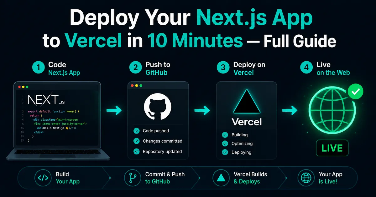 How to Deploy a Next.js App to Vercel — Complete Step-by-Step Guide (2026)