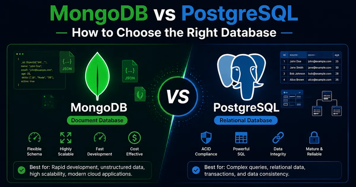 MongoDB vs PostgreSQL — Which Database Should You Use? (2026 Guide)